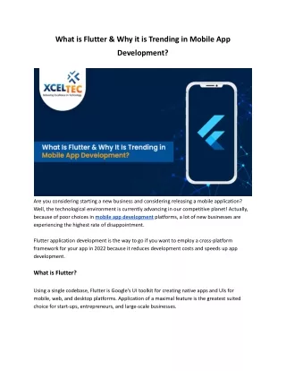 what is flutter why it is trending in mobile app