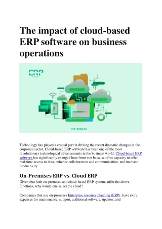 The impact of cloud-based ERP software on business operations