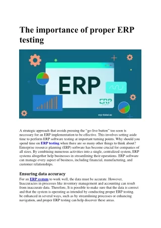 The importance of proper ERP testing