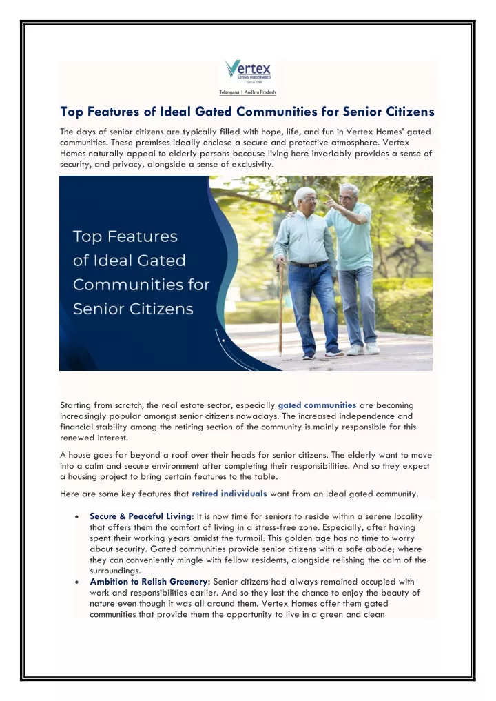 top features of ideal gated communities