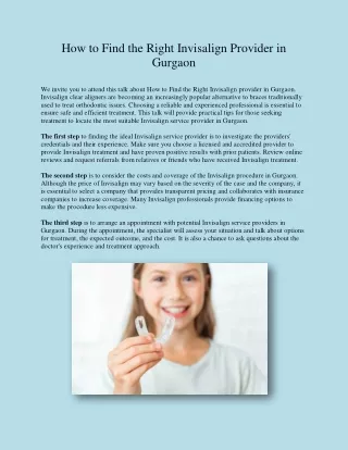 How to Find the Right Invisalign Provider in Gurgaon
