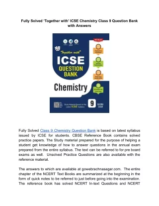 fully solved together with icse chemistry class