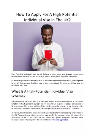 how to apply for a high potential individual visa