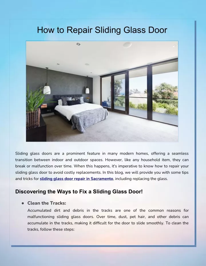 how to repair sliding glass door