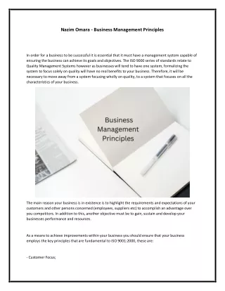 nazim omara business management principles