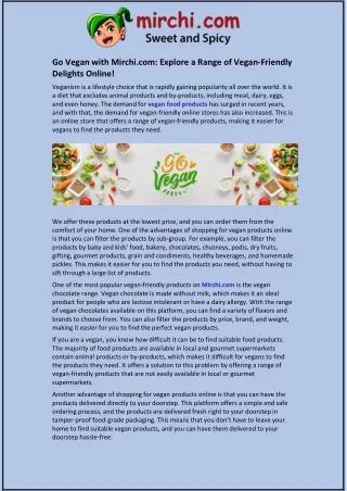 go vegan with mirchi com explore a range of vegan