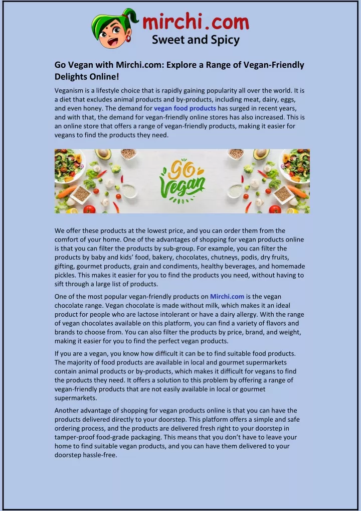 go vegan with mirchi com explore a range of vegan
