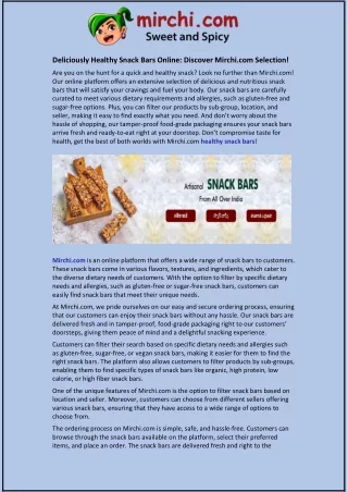 deliciously healthy snack bars online discover