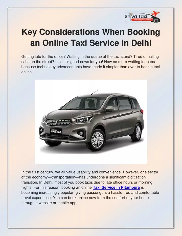 key considerations when booking an online taxi