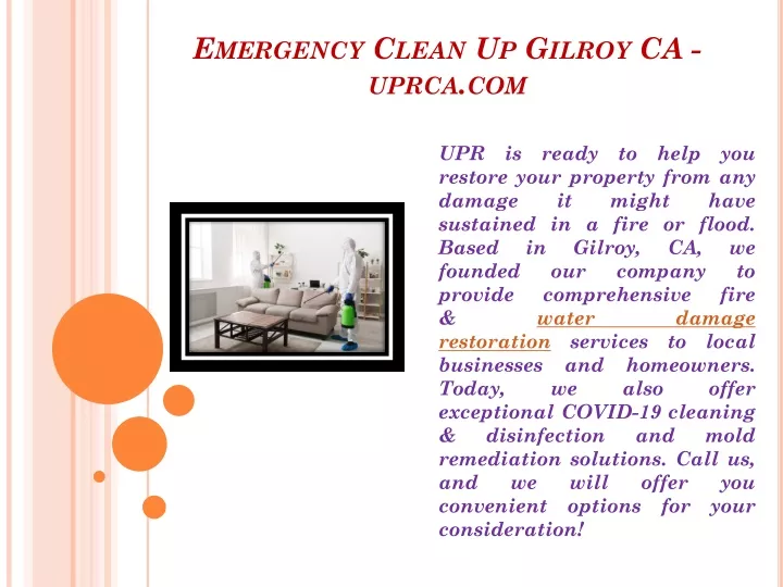 emergency clean up gilroy ca uprca com