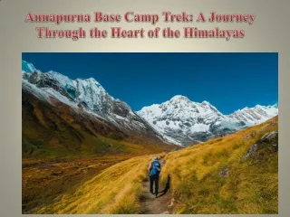 Annapurna Base Camp Trek A Journey Through the Heart of the Himalayas