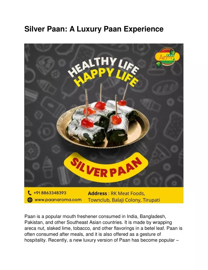 silver paan a luxury paan experience