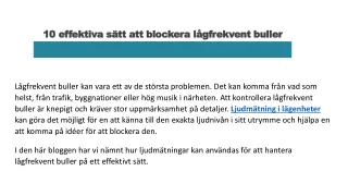 10 effektiva s tt att blockera l gfrekvent buller