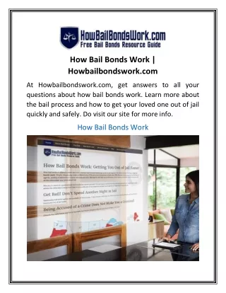 How Bail Bonds Work  Howbailbondswork.com