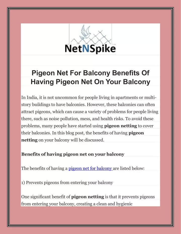pigeon net for balcony benefits of having pigeon