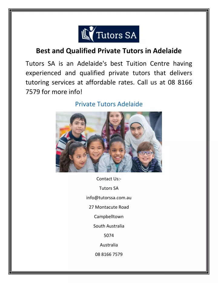 best and qualified private tutors in adelaide