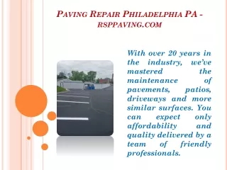 Paving Repair Philadelphia PA - rsppaving.com