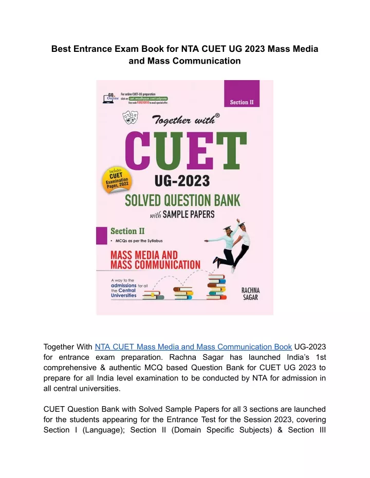 best entrance exam book for nta cuet ug 2023 mass