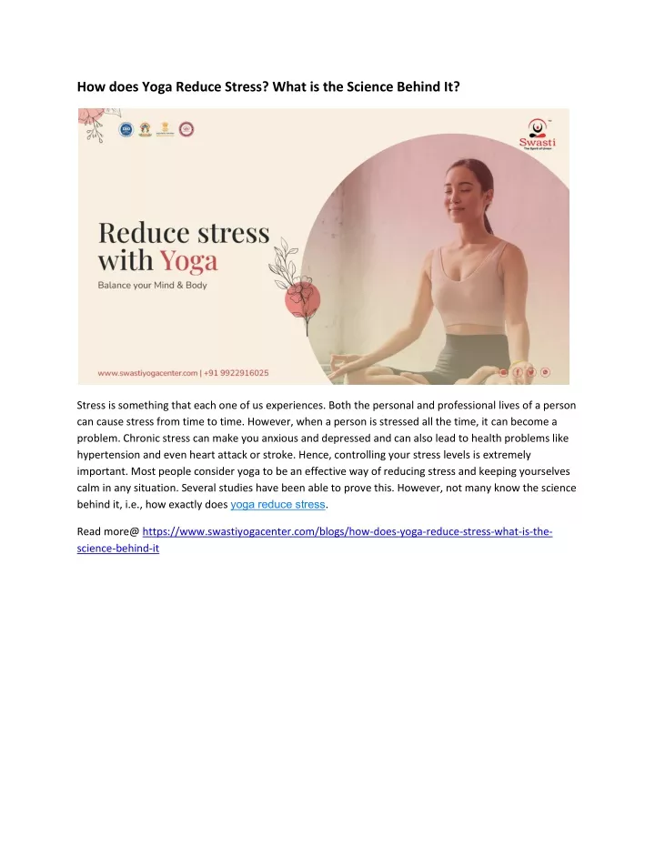 how does yoga reduce stress what is the science
