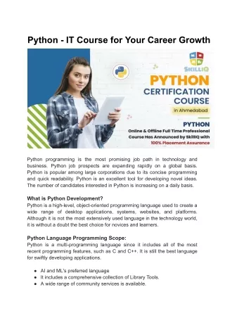 Python - IT Course for Your Career Growth