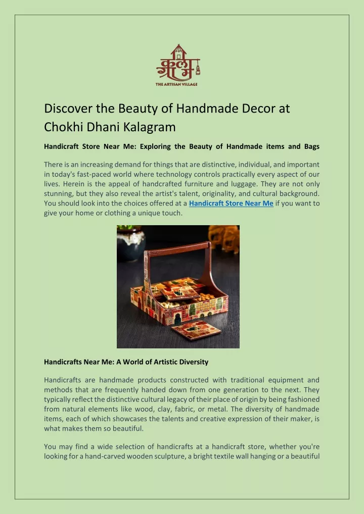 discover the beauty of handmade decor at chokhi