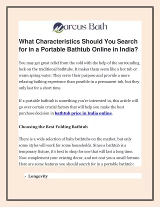 Portable Bathtub Online in India?