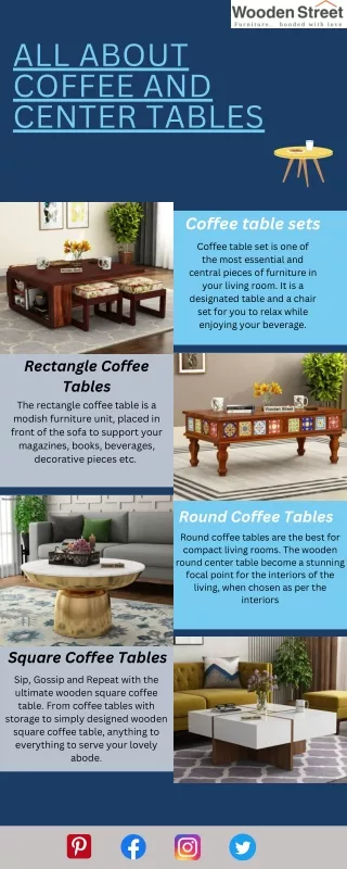 ALL ABOUT COFFEE AND CENTER TABLES