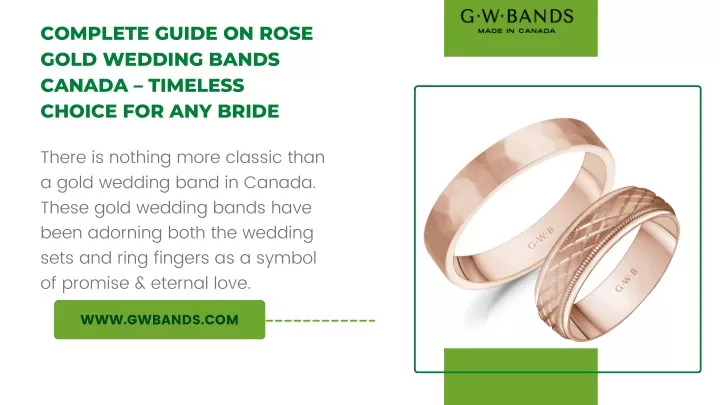 complete guide on rose gold wedding bands canada