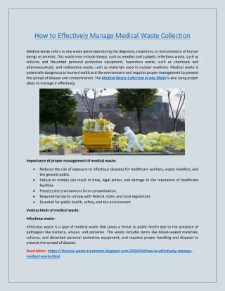 How to Effectively Manage Medical Waste Collection