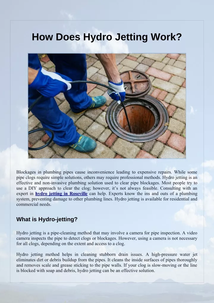 how does hydro jetting work