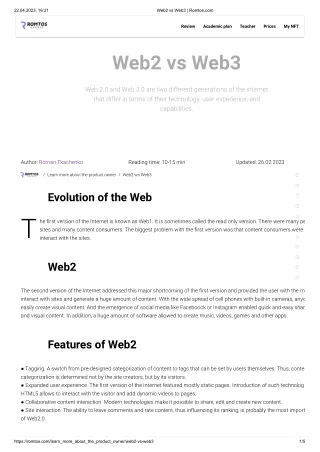Web2 vs Web3 _ Romtos.com