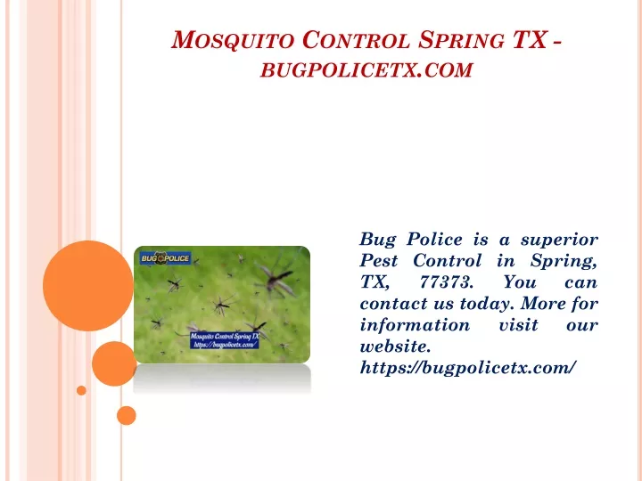mosquito control spring tx bugpolicetx com