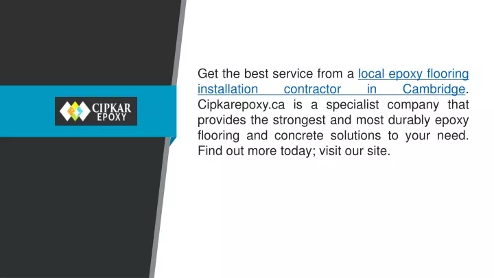 get the best service from a local epoxy flooring