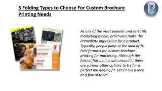 5 Folding Types to Choose For Custom Brochure Printing Needs