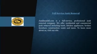 Full Service Junk Removal  Junkheadsfl.com