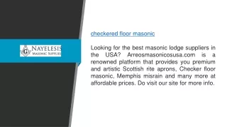 Checkered Floor Masonic  Arreosmasonicosusa.com