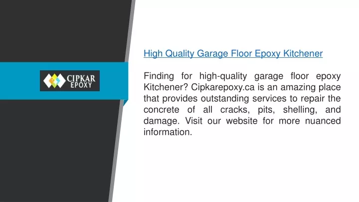 high quality garage floor epoxy kitchener finding