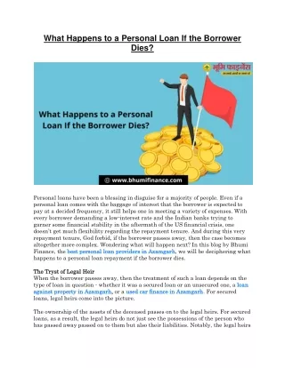 What Happens to a Personal Loan If the Borrower Dies