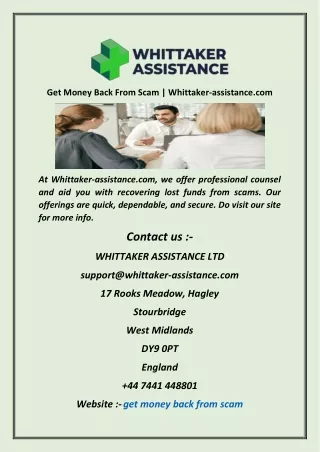 get money back from scam whittaker assistance com
