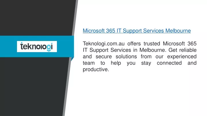 microsoft 365 it support services melbourne