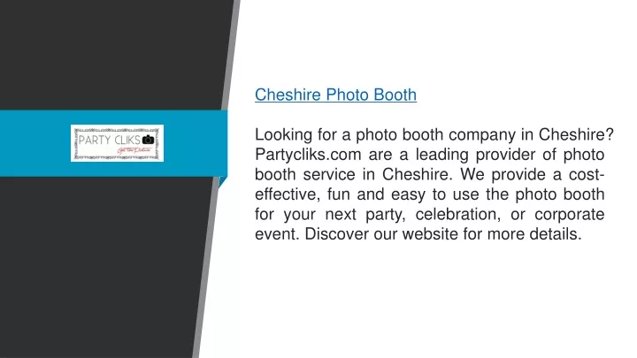 cheshire photo booth looking for a photo booth