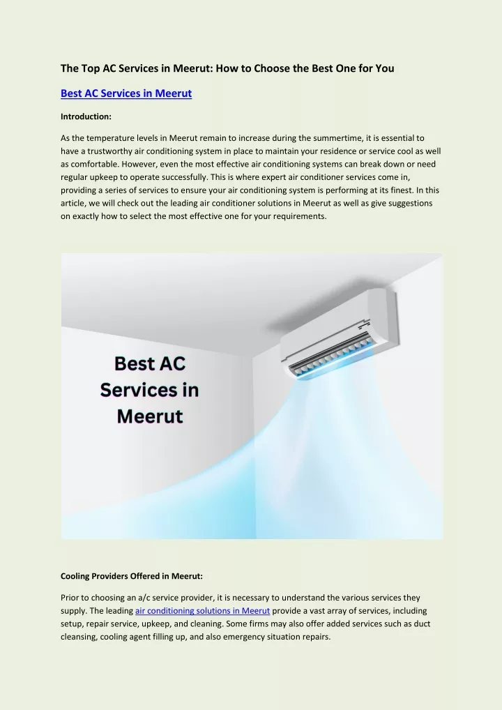 the top ac services in meerut how to choose