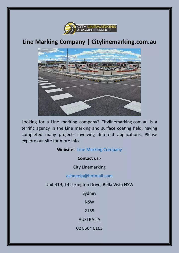 line marking company citylinemarking com au