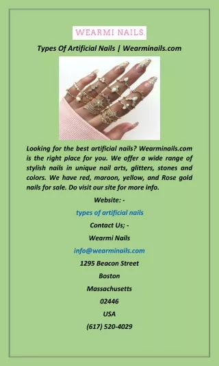 Types Of Artificial Nails  Wearminails