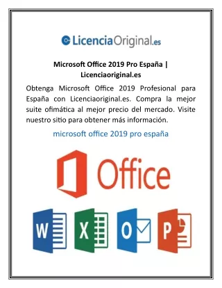 Microsoft Office 2019 Pro España Licenciaoriginal.es