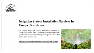 irrigation system installation services in tampa