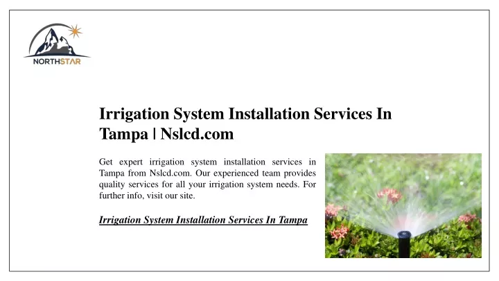 irrigation system installation services in tampa