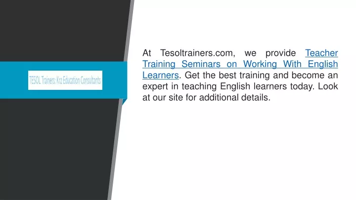 at tesoltrainers com we provide teacher training