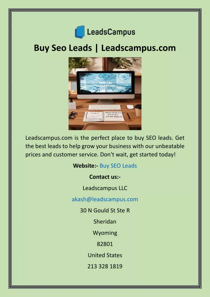 buy seo leads leadscampus com