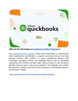 what are the advantages of quickbooks kindful